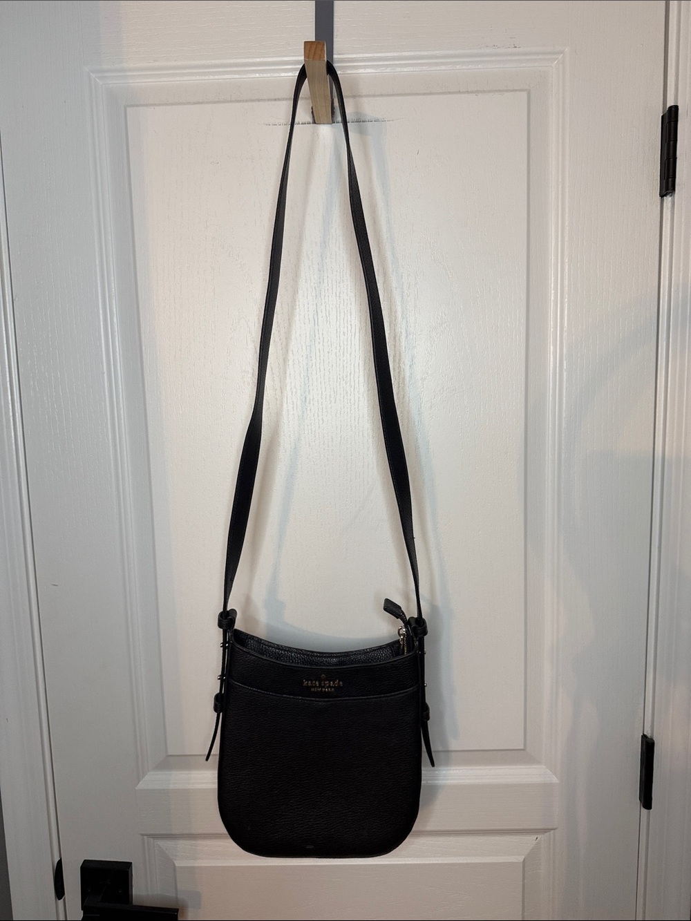 kate spade Black Pebbled Leather Crossbody with Gold Logo - Picture 4 of 13